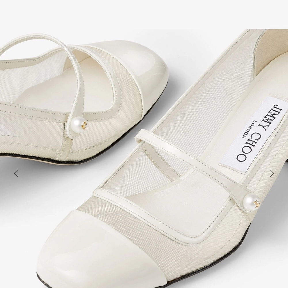 Jimmy Choo Ivory Block Heel Pumps